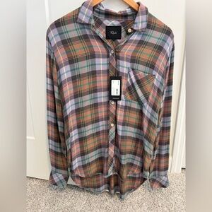 Rails Hunter Lilac Multi Plaid Casual Shirt Brand New Sz Small